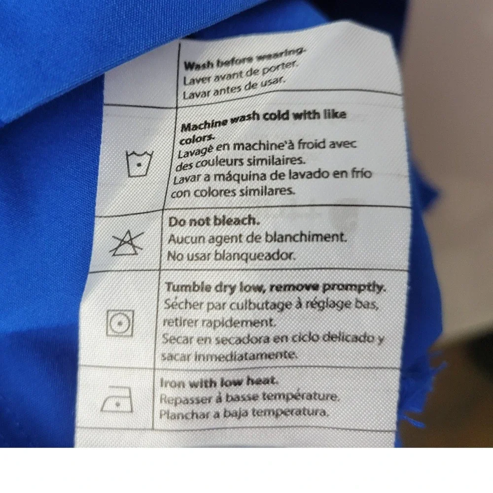 Carhartt Force Scrub Top Large Royal Blue Modern Fit V-Neck C16113 Short Sleve